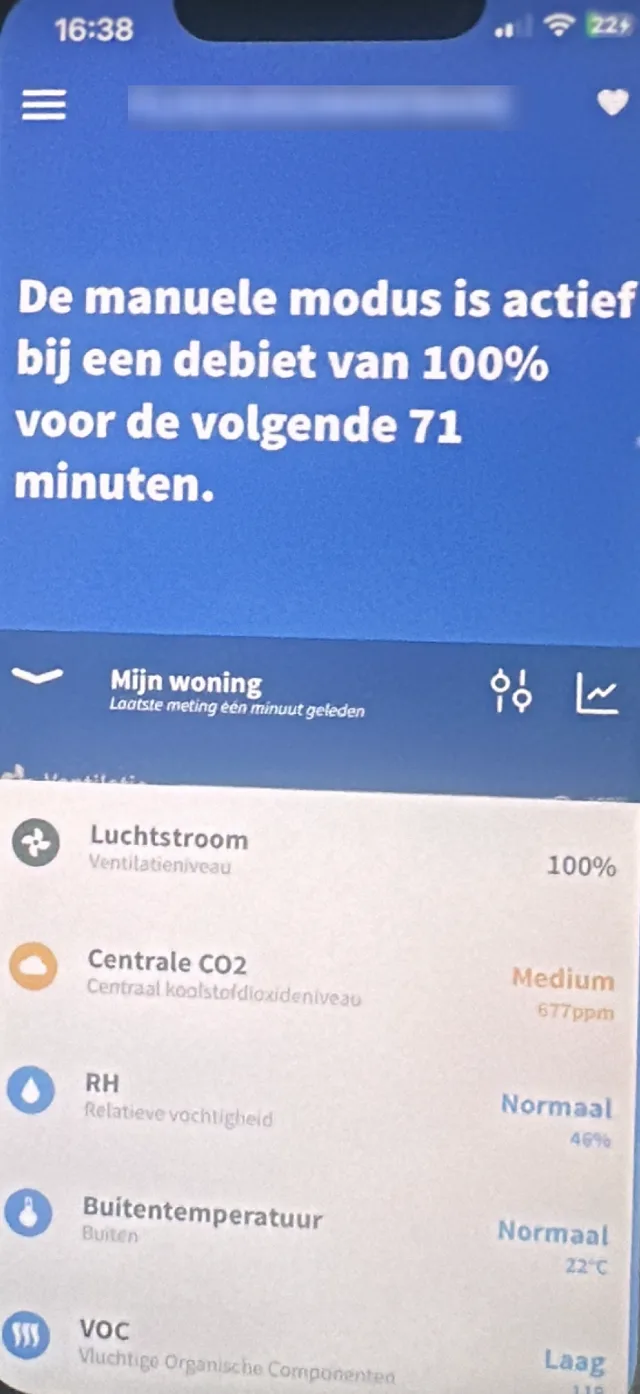 Renson Flux+ app with live air quality